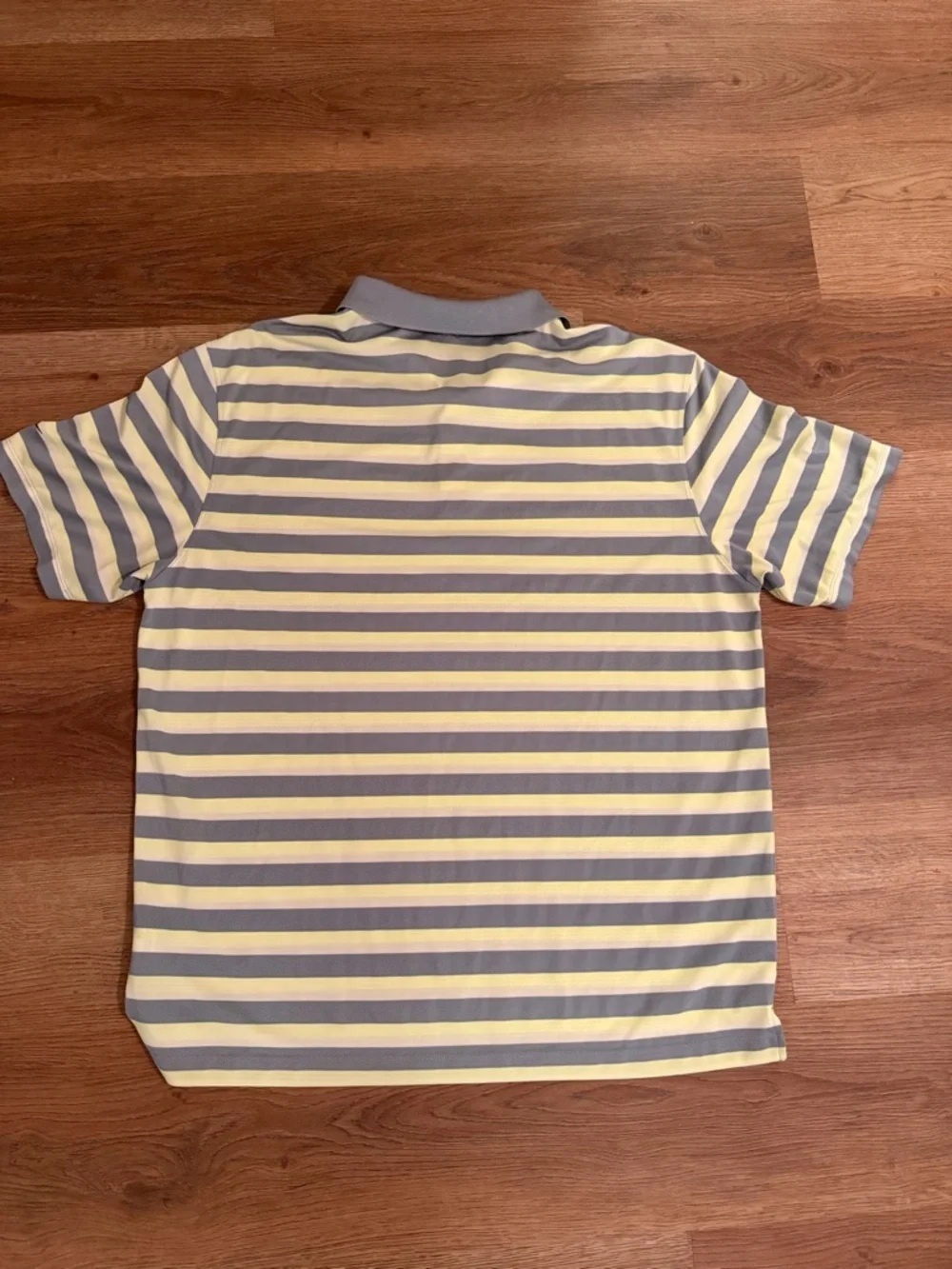 Nike Men's Short-Sleeve Striped Polo in Light Yellow and Light Blue